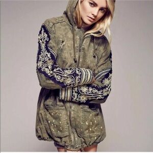 Free People golden quills military parka XS